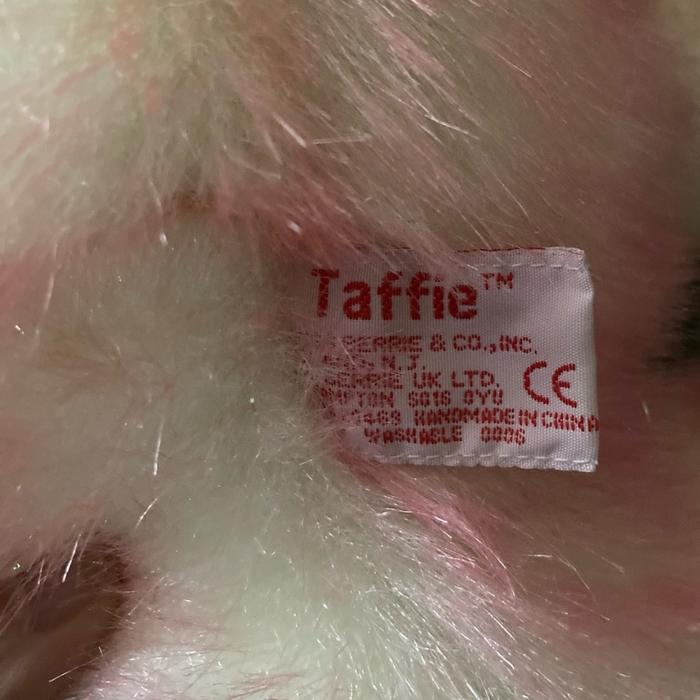 Vintage Russ Taffie Sparkly Pink Teddy Bear Bow‎ LARGE 12" Sitting Cream NWT - Picture 5 of 5